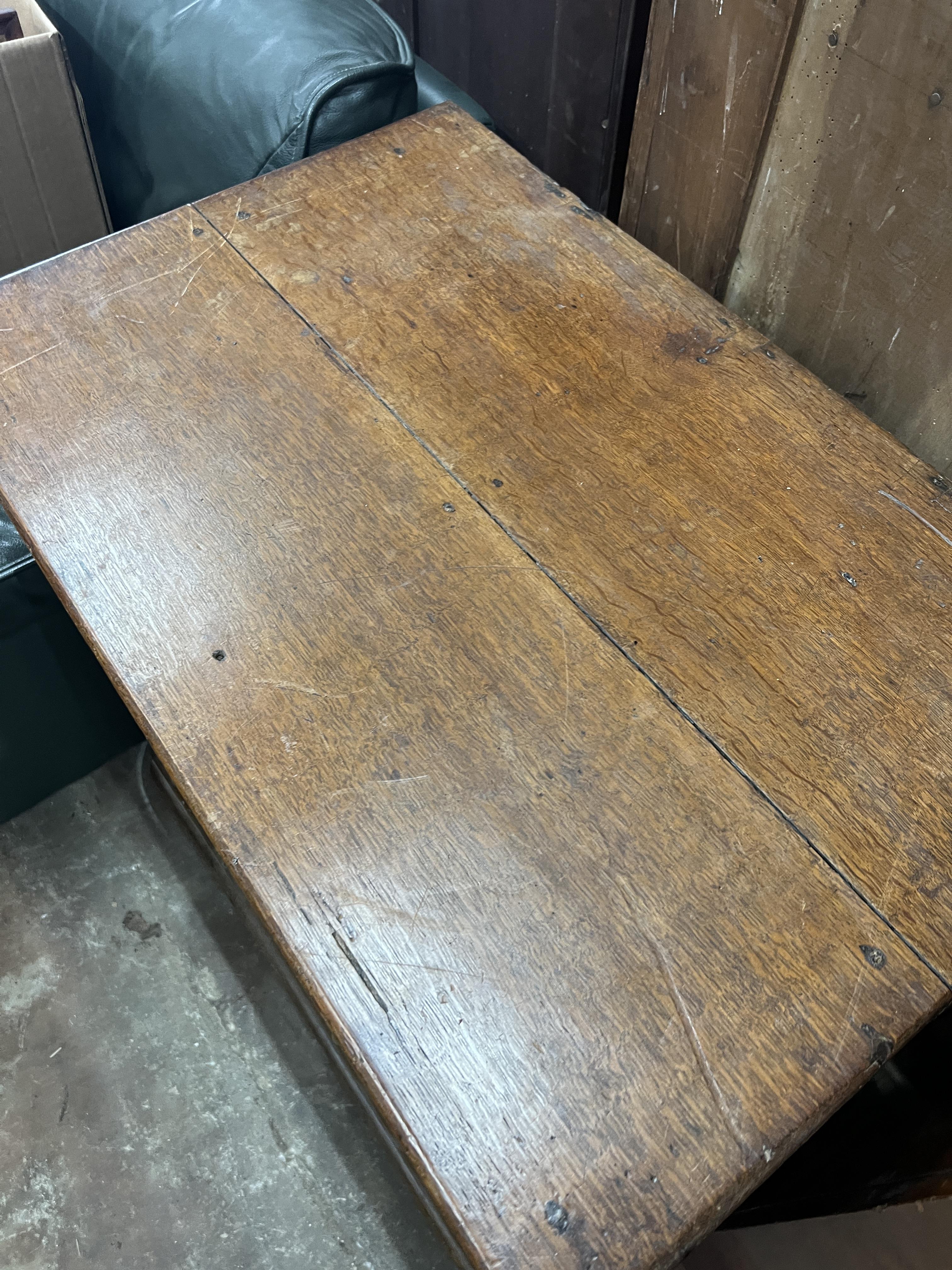 A small 18th century oak four drawer chest, width 78cm, depth 50cm, height 79cm